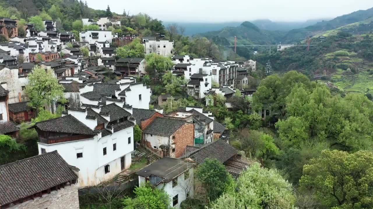 江西婺源篁岭景区古建筑风光航拍合集（合集）视频素材