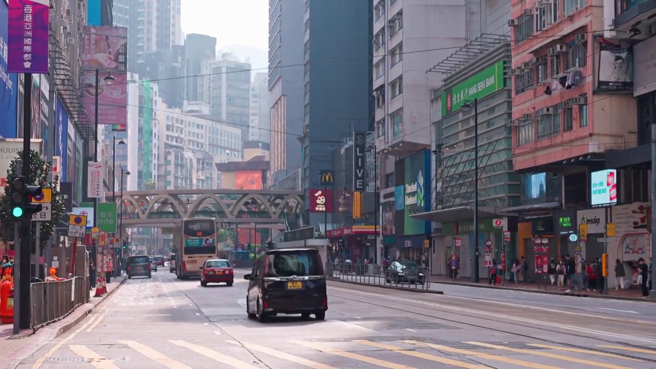 香港铜锣湾城市街景视频素材