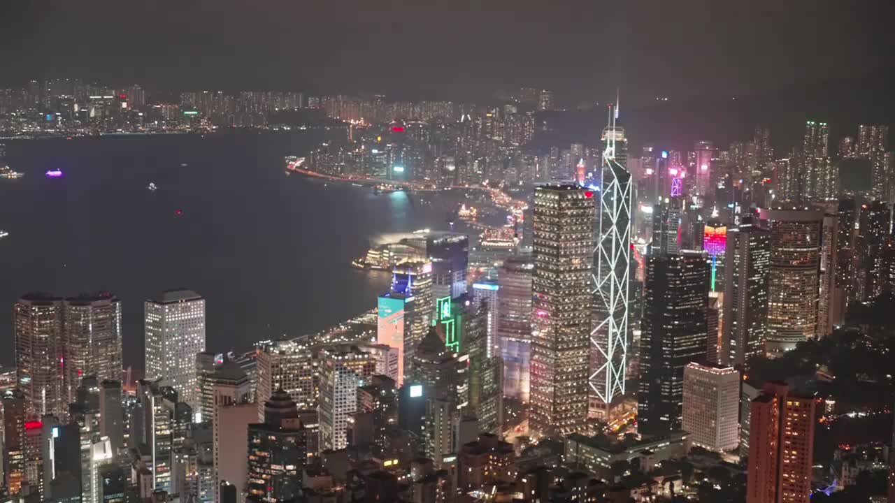 香港太平山夜景城市全景视频素材