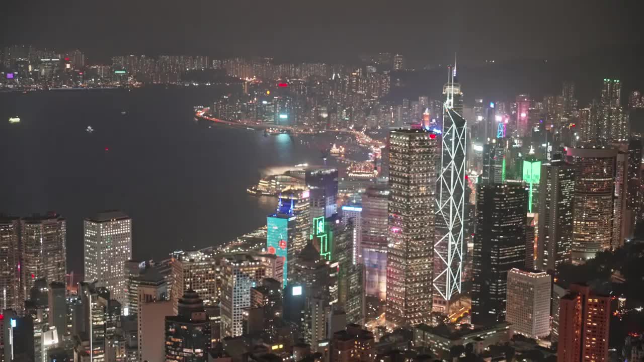 香港太平山夜景城市全景视频素材