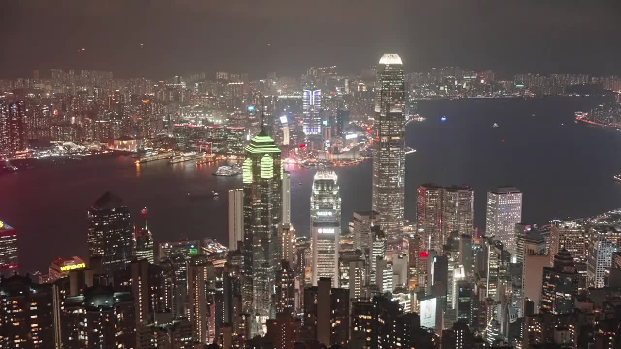 香港太平山夜景城市全景视频素材