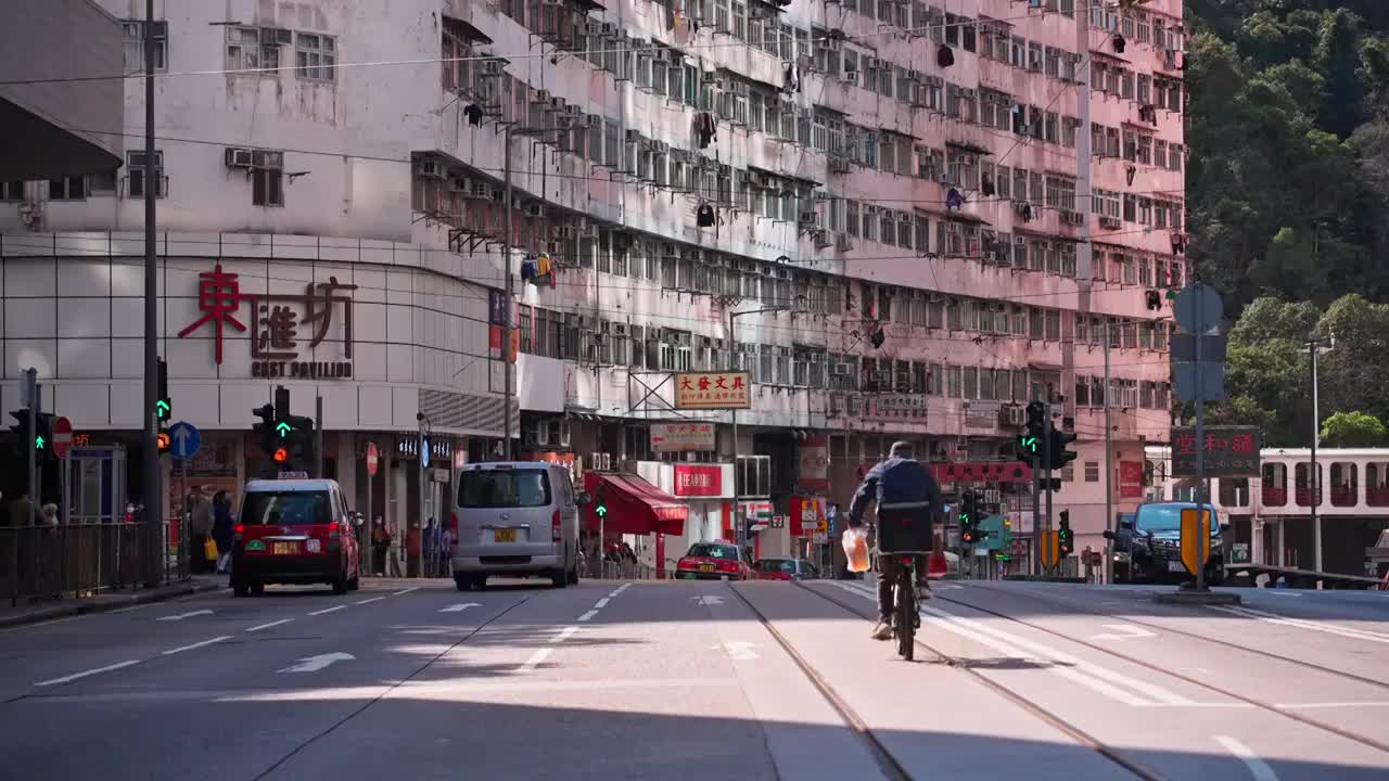 香港怪兽大厦街景视频素材