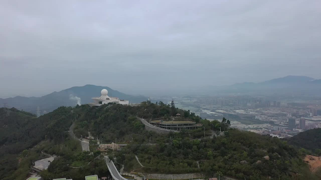 航拍厦门天屿山气象台日出视频素材