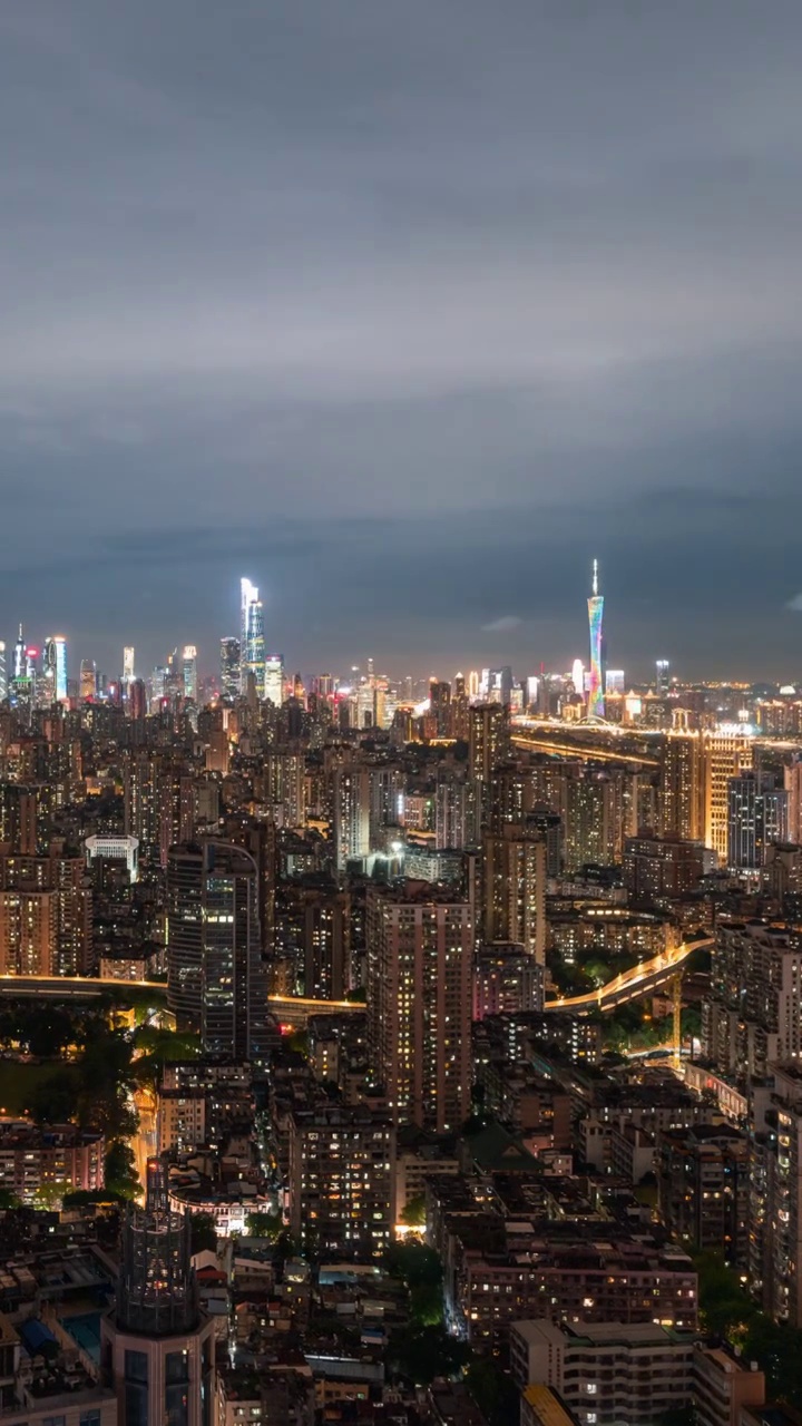 广州地标建筑夜景视频素材