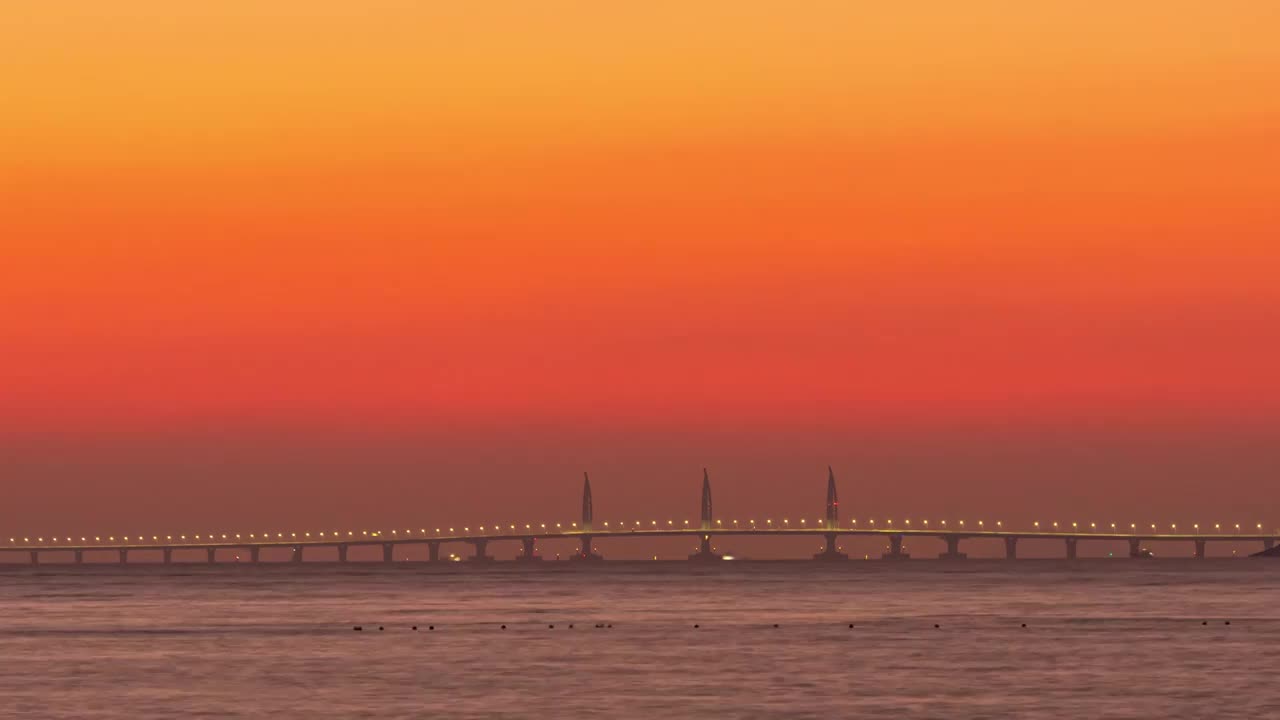 港珠澳大桥日出延时视频素材