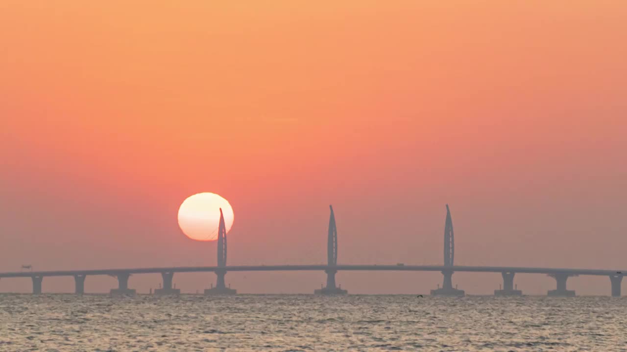 港珠澳大桥日出延时视频素材