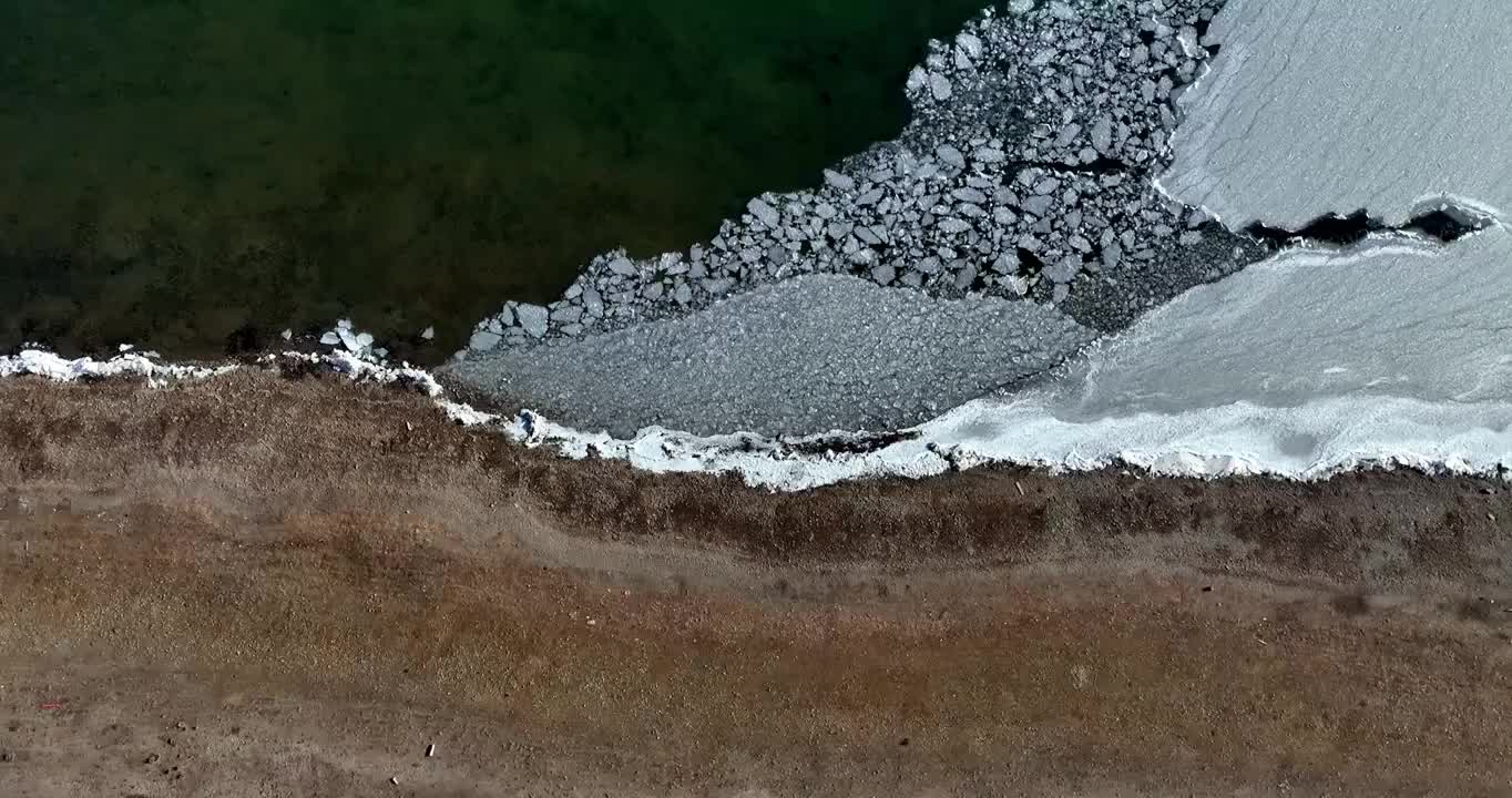 青海湖开湖融冰视频素材