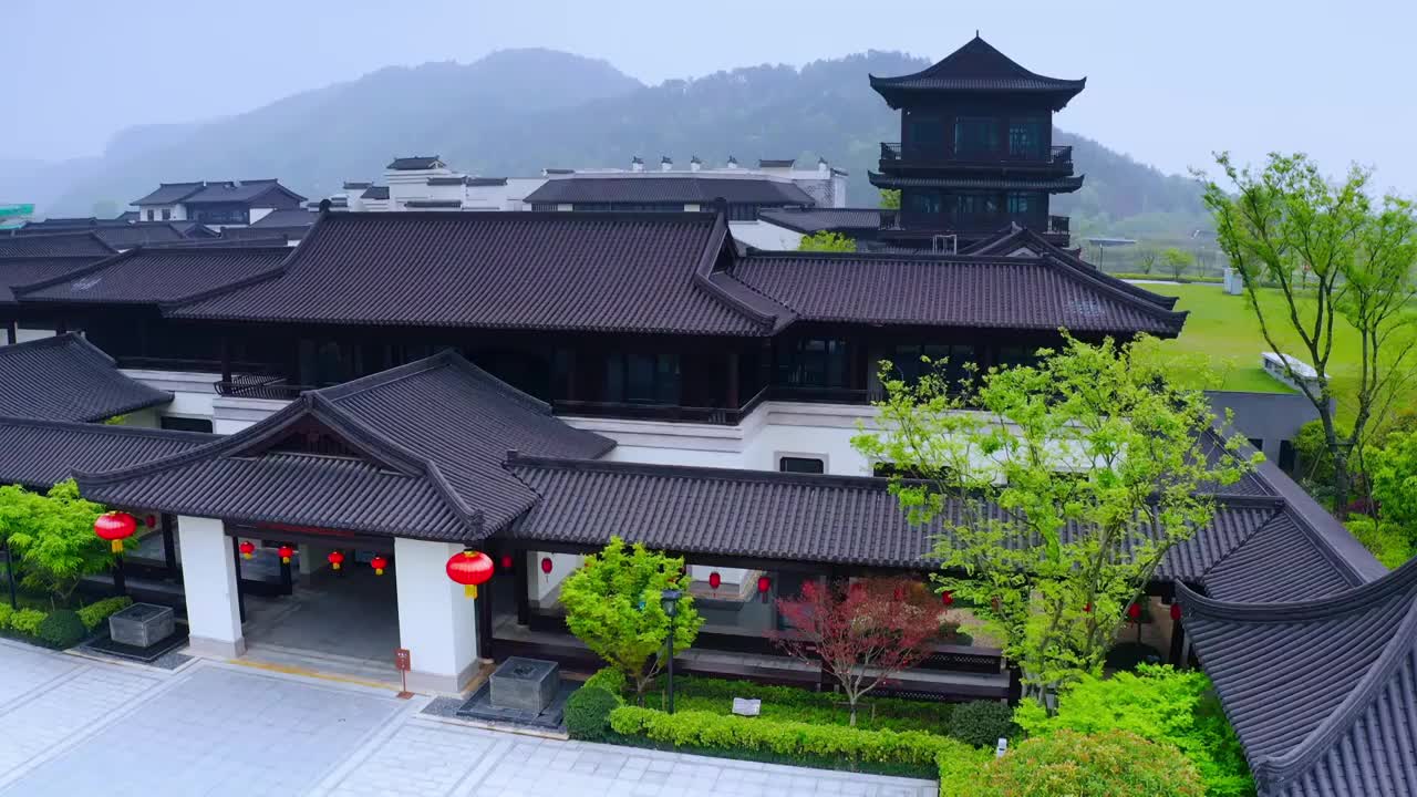 仿古式园林建筑视频素材