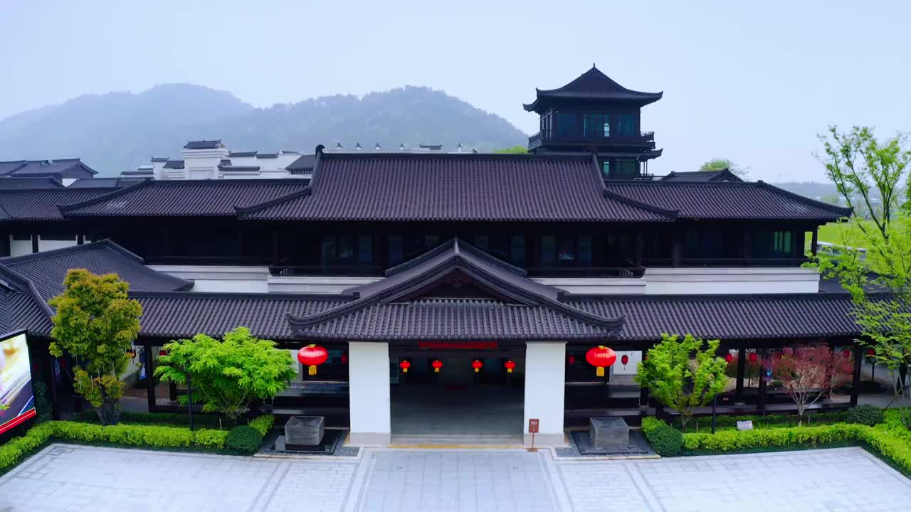 仿古式园林建筑视频素材