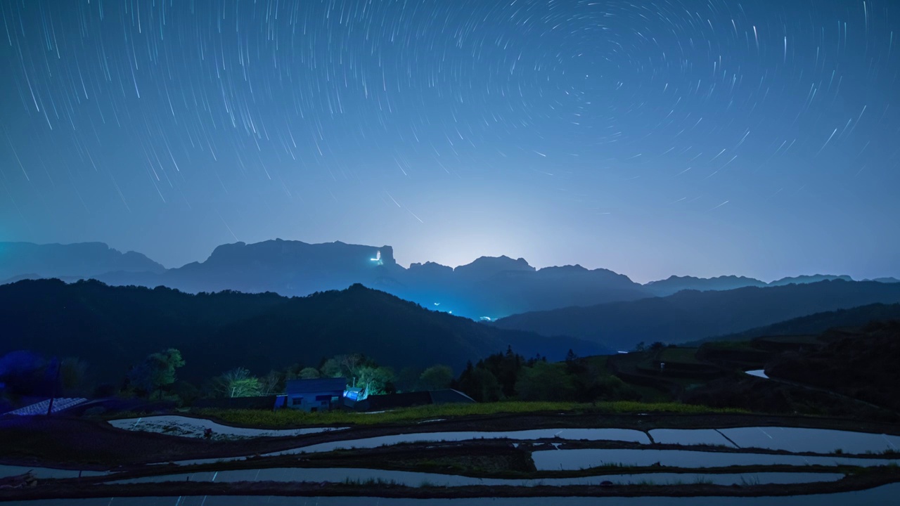 张家界天门山星轨延时视频素材