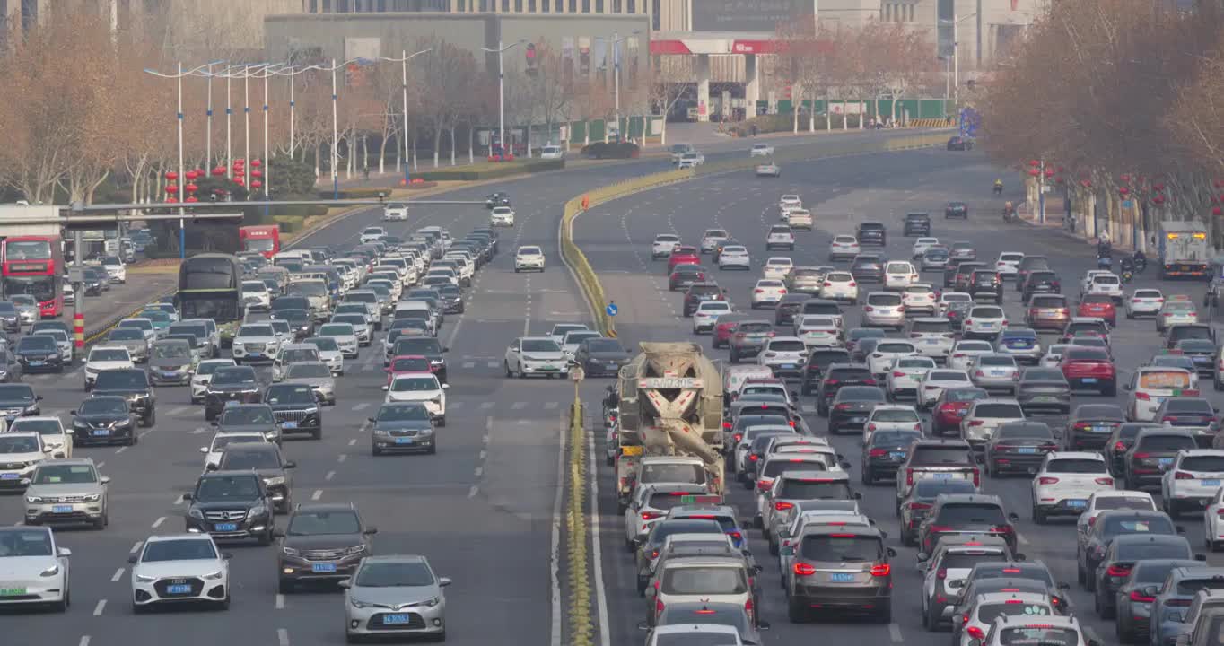 城市车流车辆拥挤视频素材