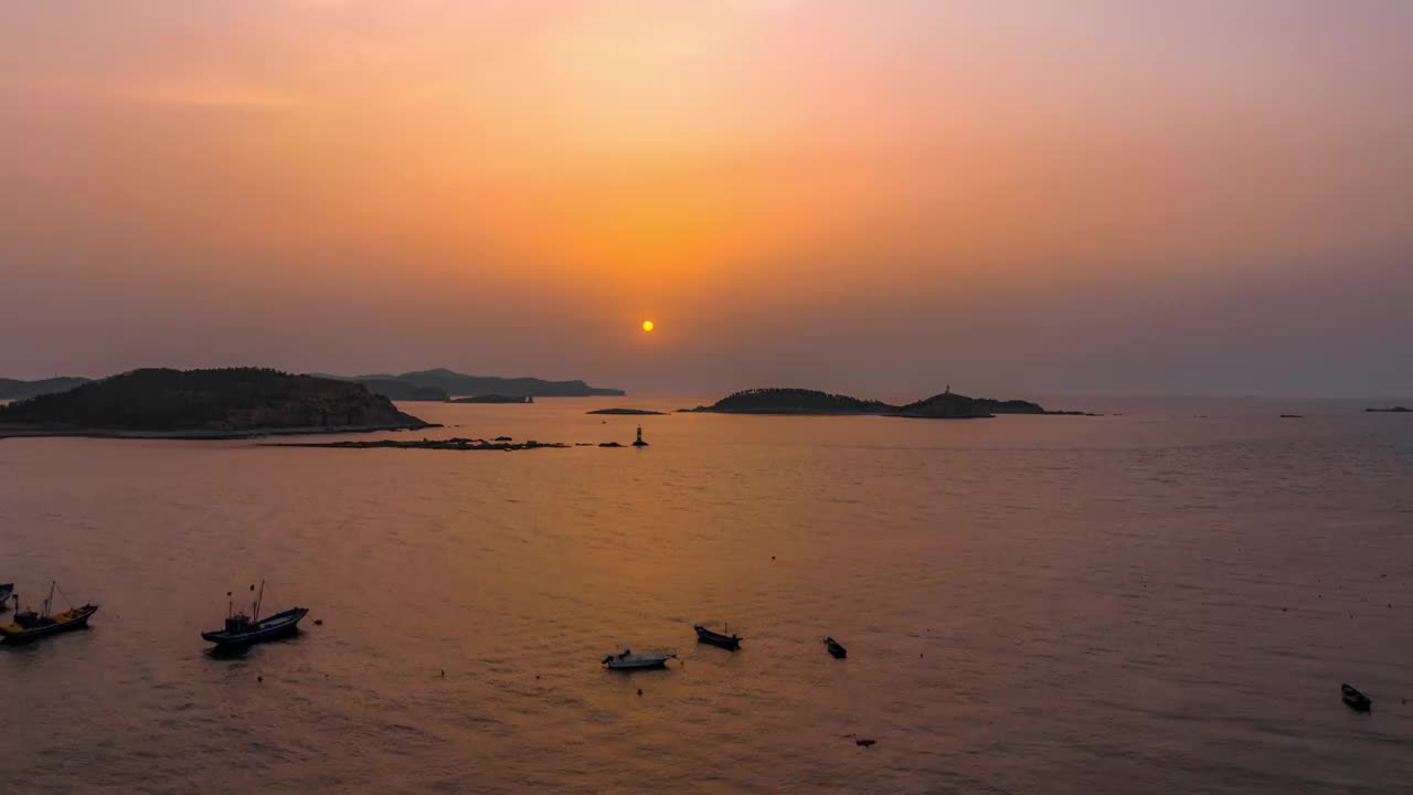 山东烟台长岛日落视频素材