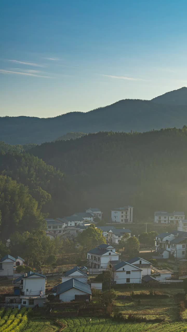 武功山黄江村日出清晨风光延迟视频素材