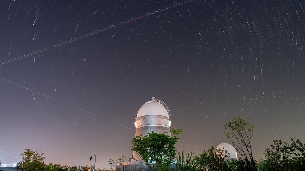 上海天文馆星空星轨4k延时视频素材