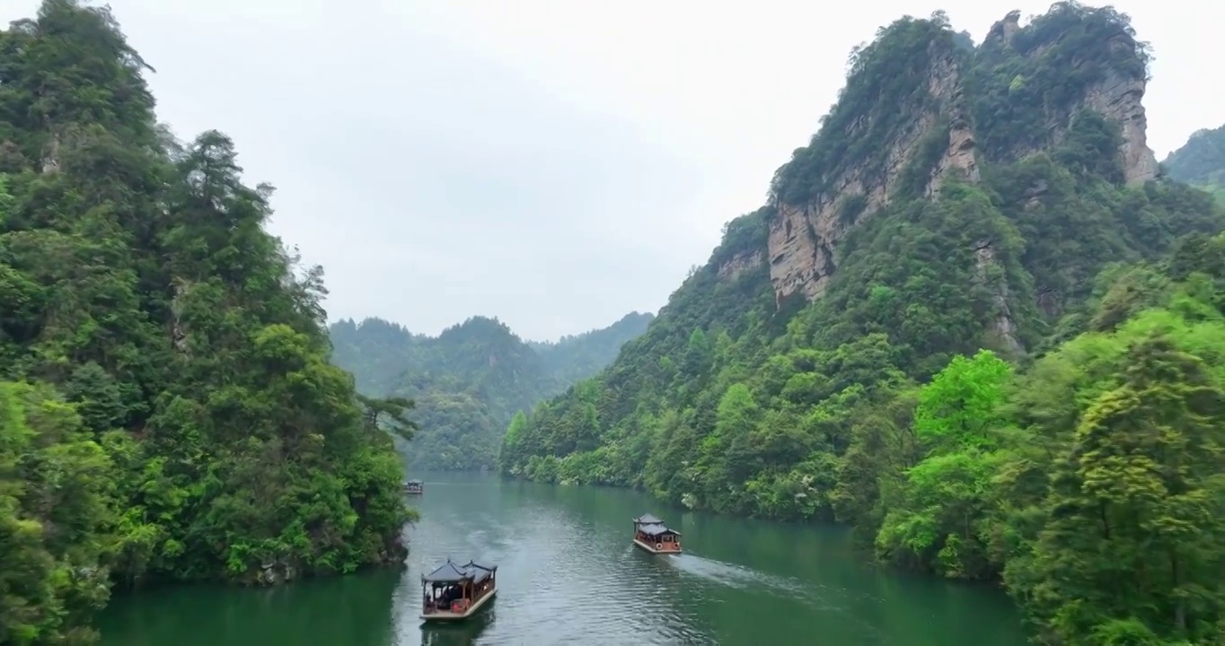 自然 风景 张家界 中国 湖南 水 树 户外 绿色 地形 森林 湖泊 张家界地貌视频素材