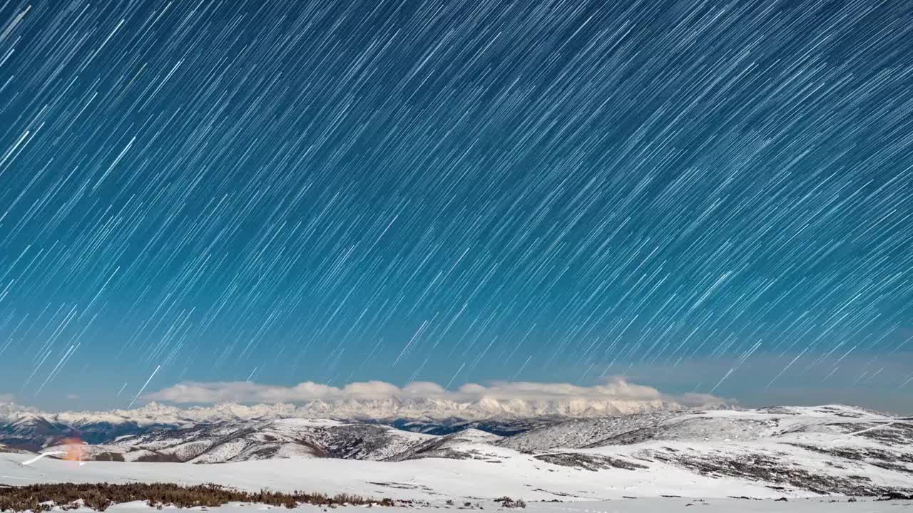 川西星空星轨4k延时视频素材