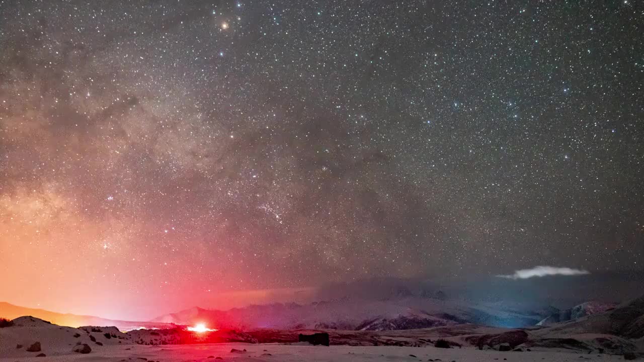 川西星空星轨4k延时视频素材