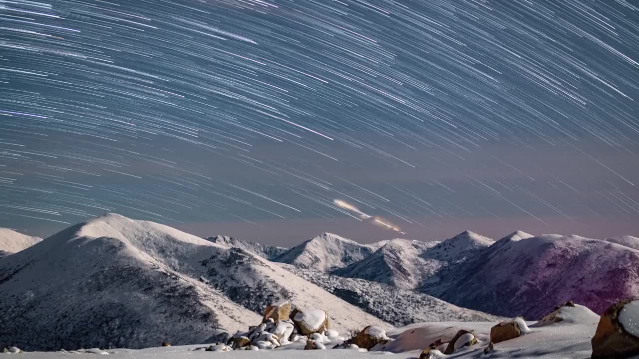 川西星空星轨4k延时视频素材