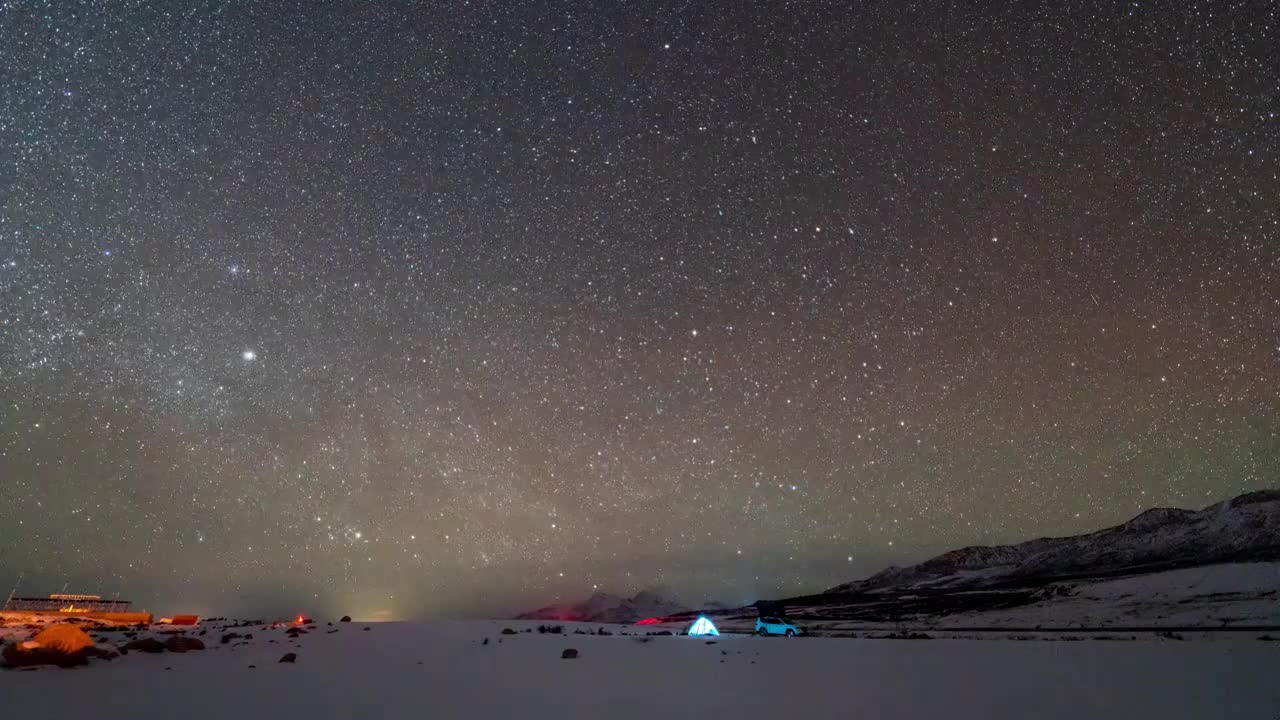 川西星空星轨4k延时视频素材