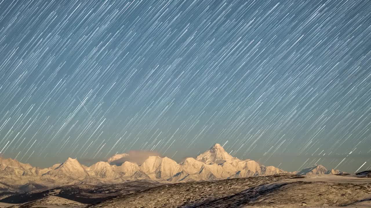 川西星空星轨4k延时视频素材