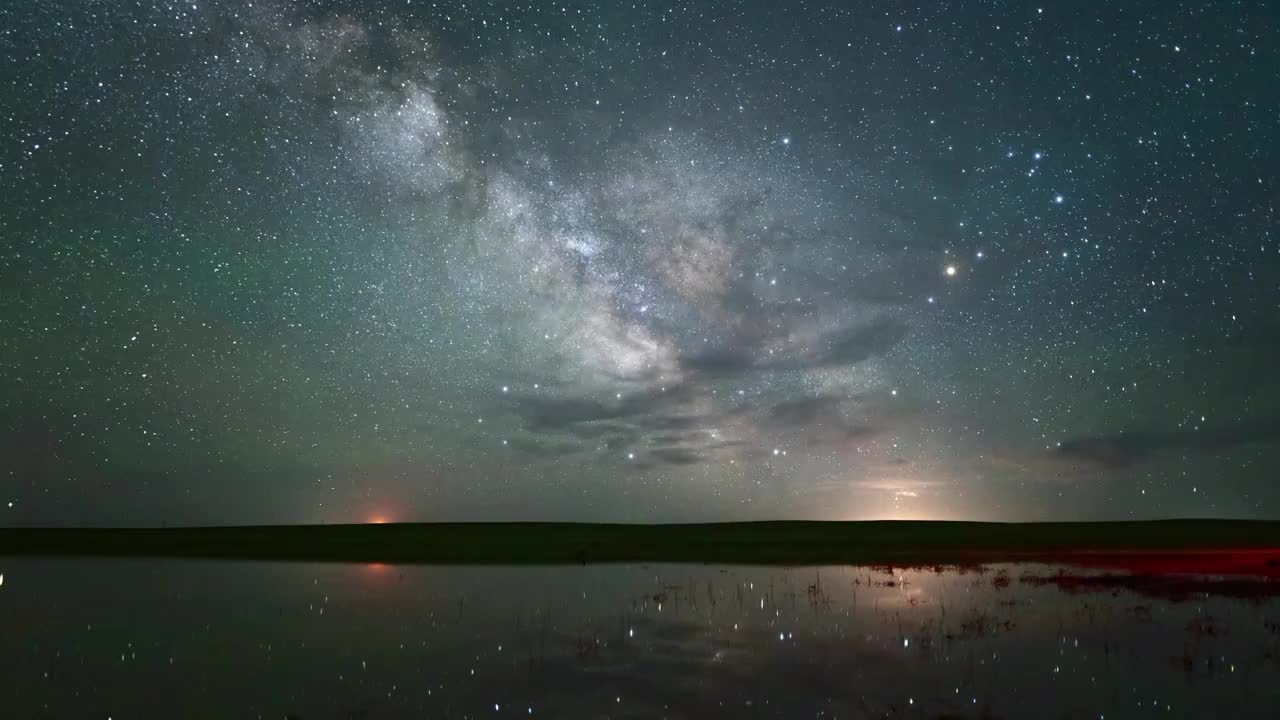 锡林郭勒星空星轨4k延时视频素材