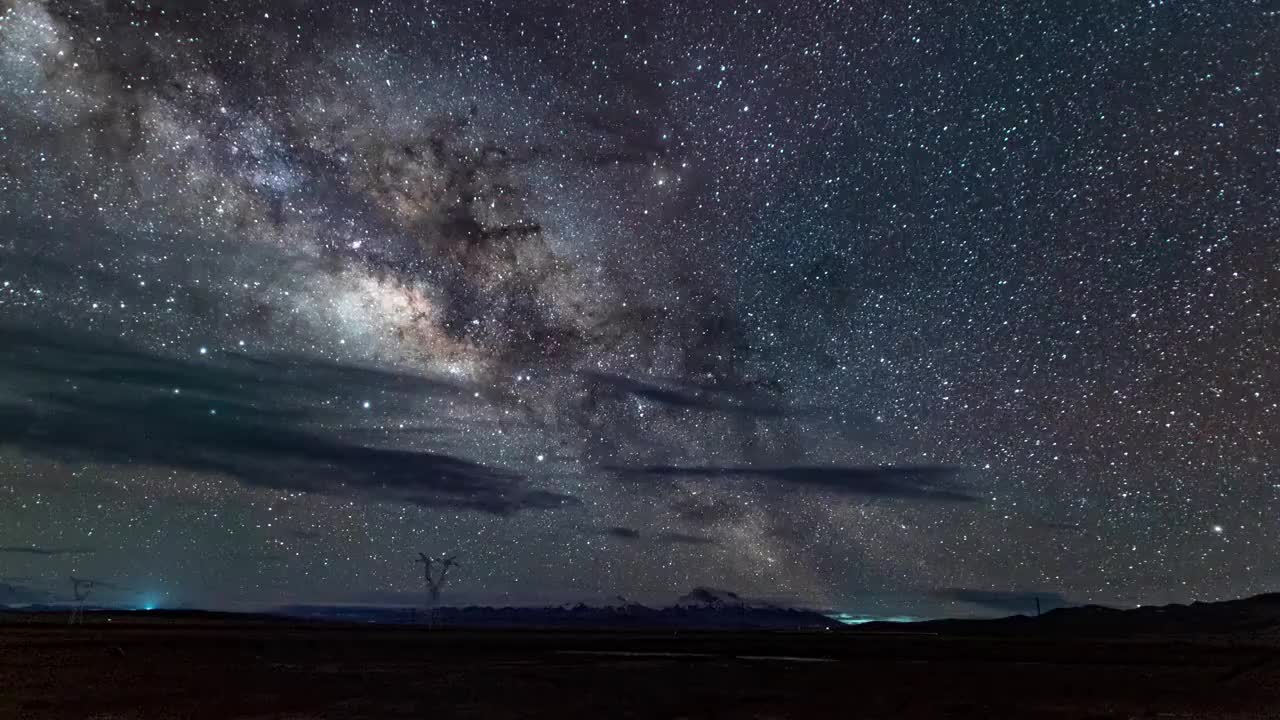 西藏阿里星空星轨4k延时视频素材