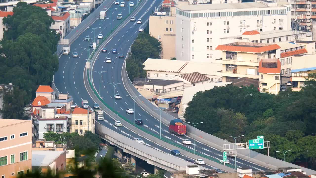 崭新城市高速路历清柏油路段高标准快速路车流量大都市主干道枢纽路段高架桥打通交通大动脉运输便捷通畅准时视频素材