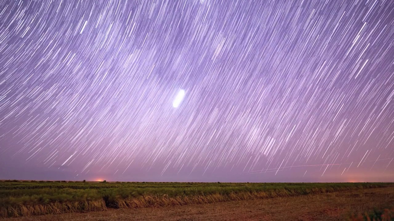 上海崇明东滩星空星轨4k延时视频素材