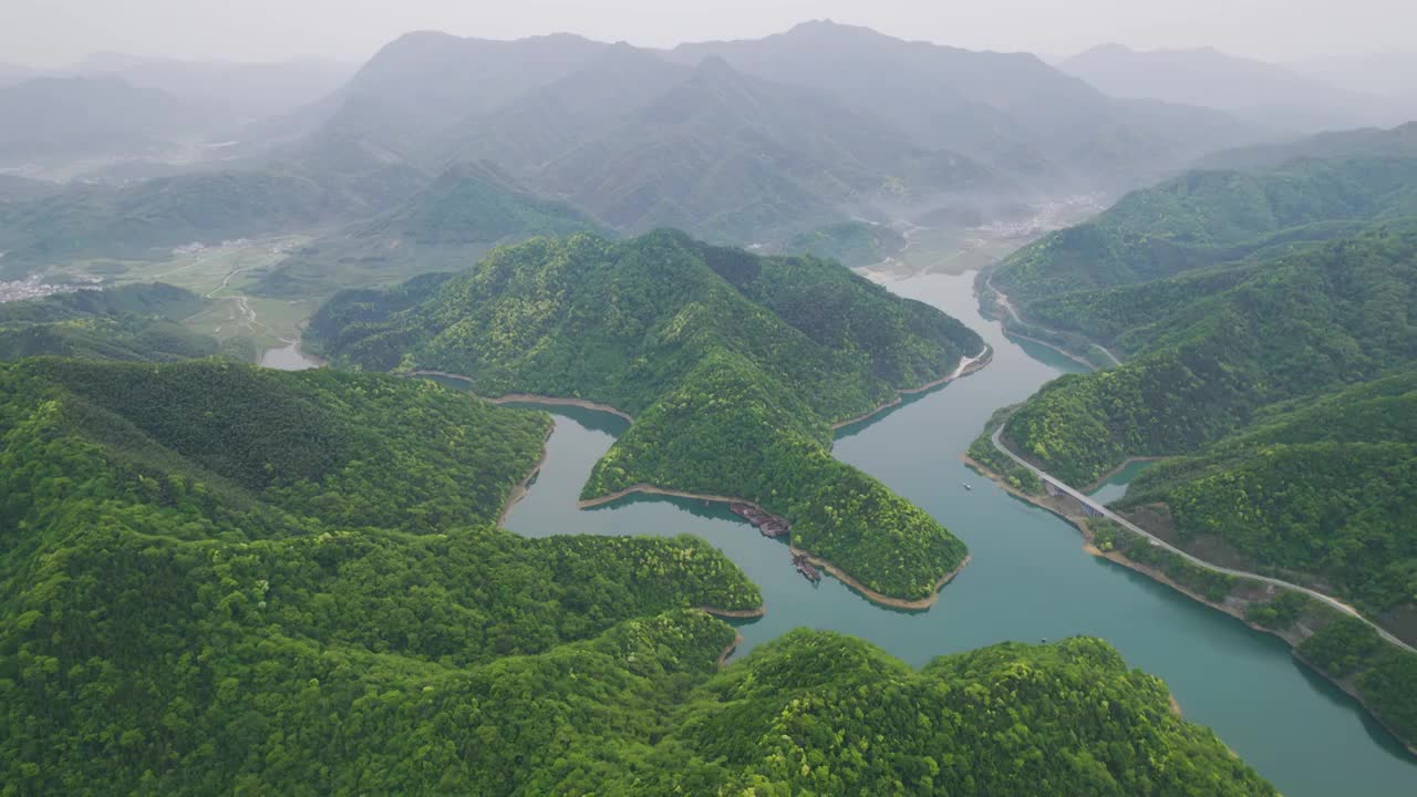 绿水青山航拍视频视频素材