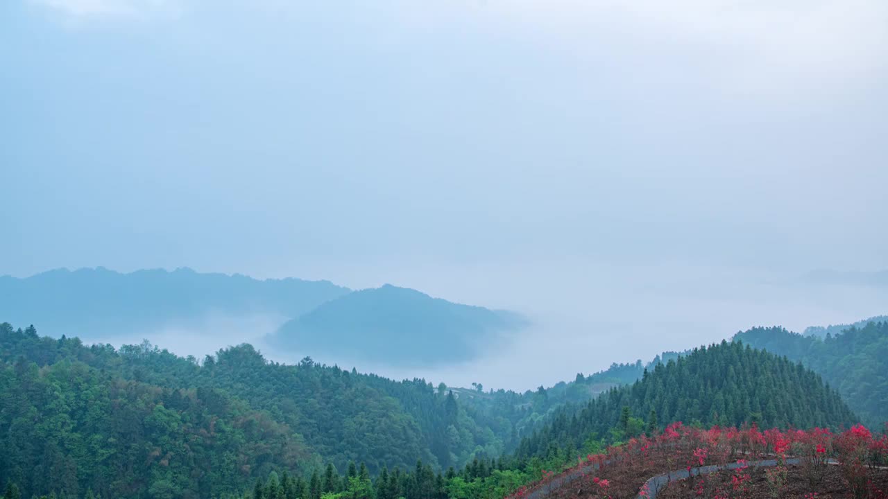 山涧云雾延时视频素材