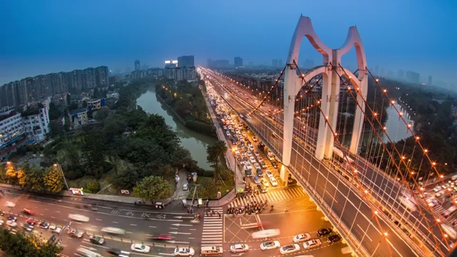 成都市二环路立交桥夜景视频素材