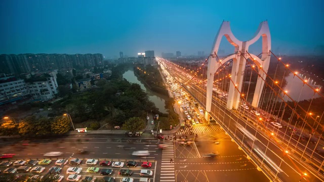 成都市二环路立交桥夜景视频素材