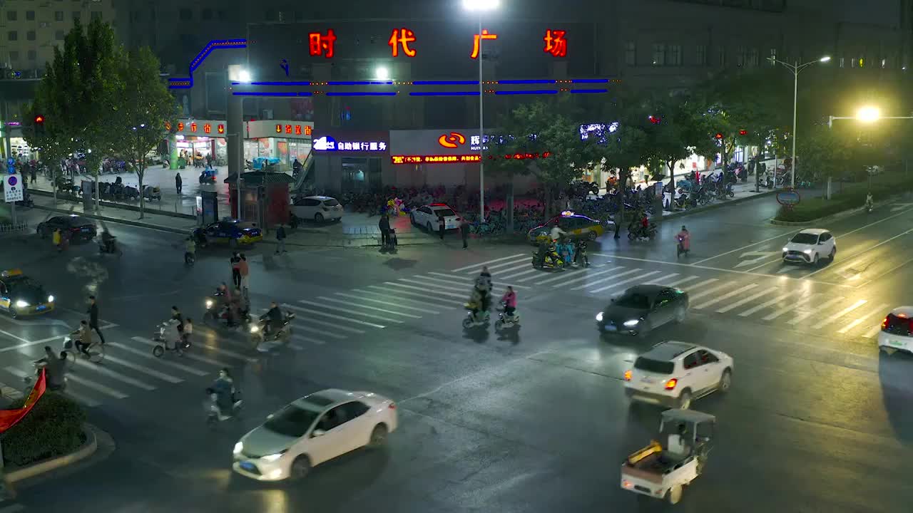 合集_安阳城市夜景4K航拍（合集）视频素材