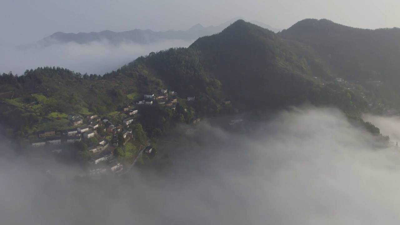 皖南歙县大洲源蜘蛛肚高山云海视频素材