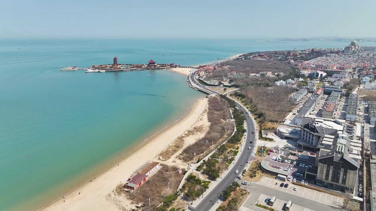 蓬莱八仙过海景区 山东烟台 渤海视频素材