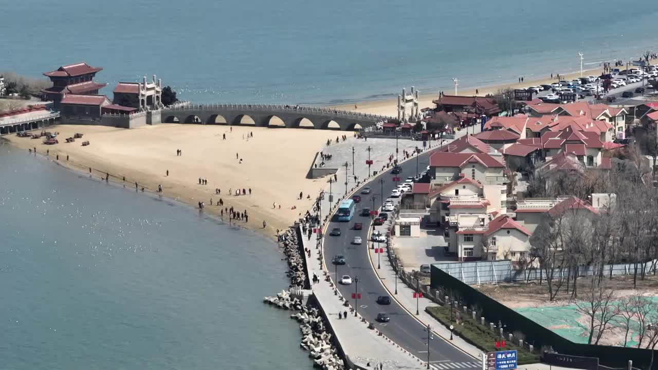 蓬莱八仙过海景区 山东烟台 渤海视频素材