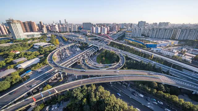 上海内环漕溪北路高架桥视频素材