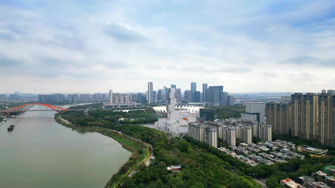 广东省佛山市佛山新城城市风光视频素材