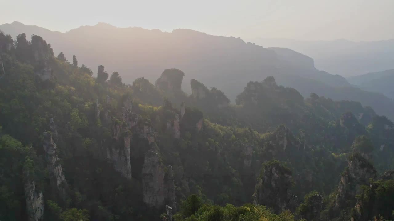 张家界国家森林公园天子山景区航拍视频素材