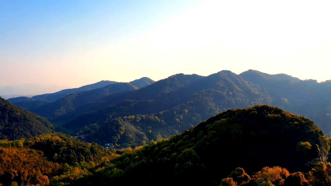 航拍龙井村茶园视频素材