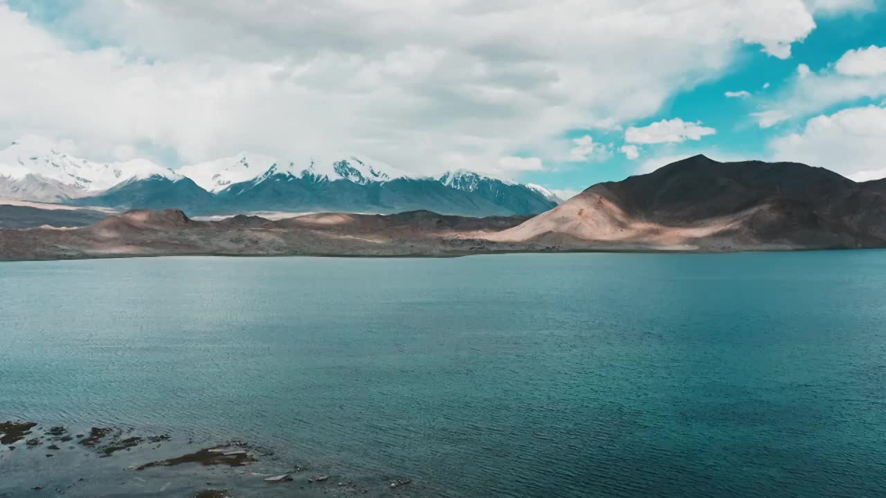 喀什库勒湖,帕米尔高原,湿地,慕士塔格,雪山,公格尔九别峰视频素材