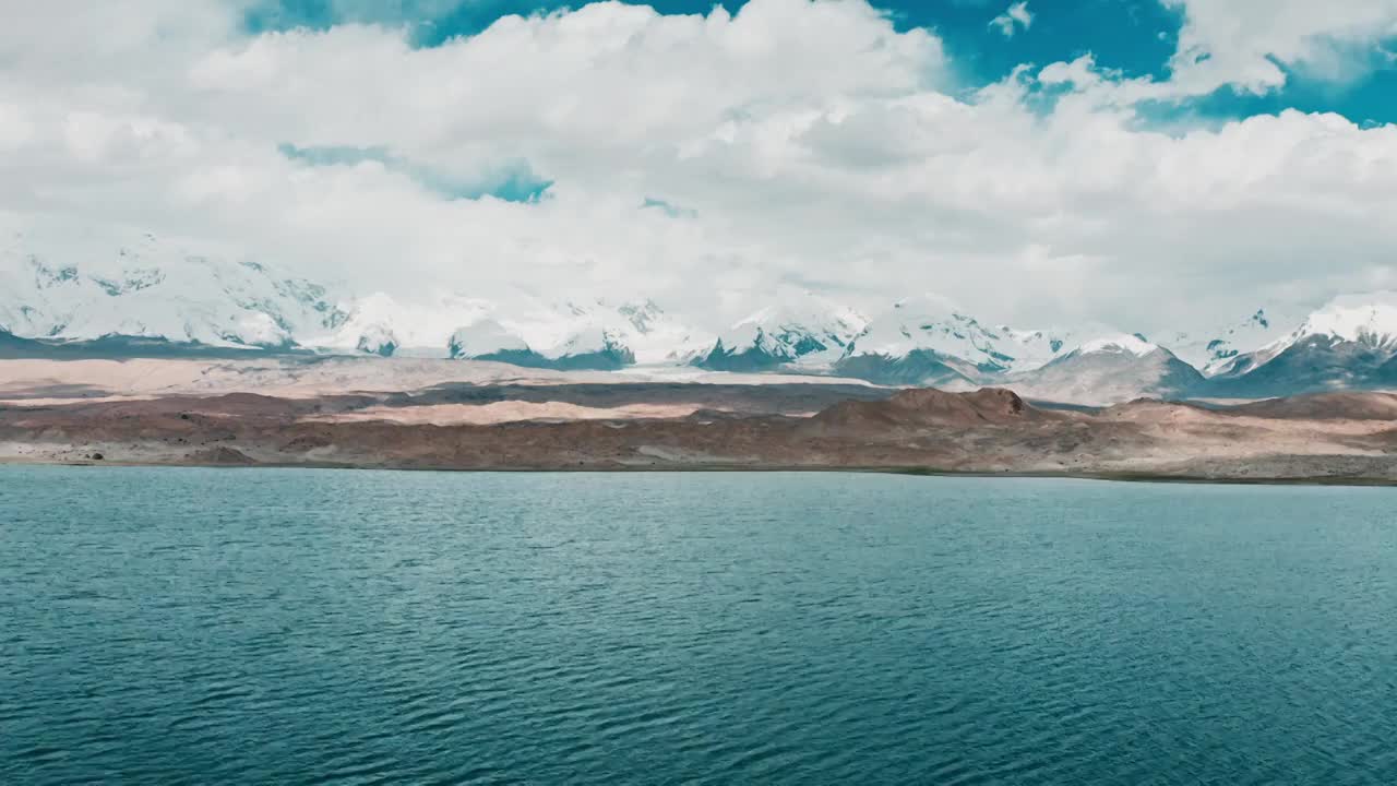 喀什库勒湖,帕米尔高原,湿地,慕士塔格,雪山,公格尔九别峰视频素材