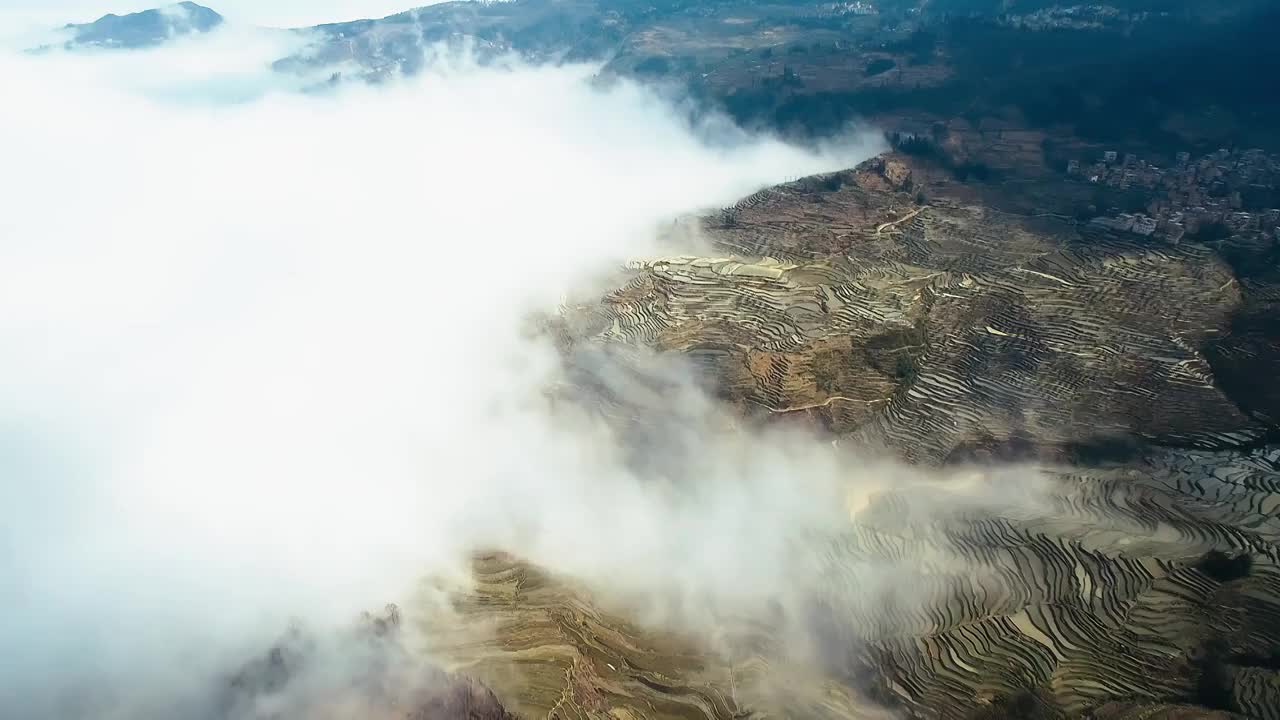 航拍云南省红河州元阳哈尼梯田视频素材