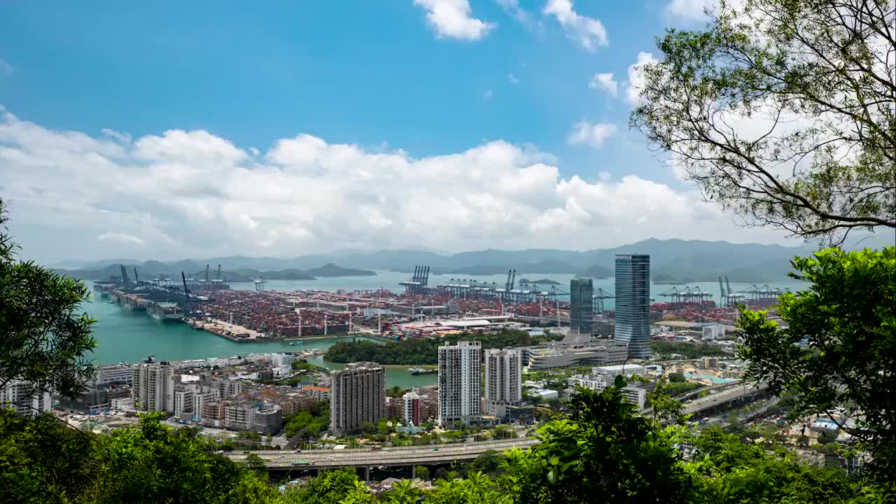 深圳盐田港延时视频素材