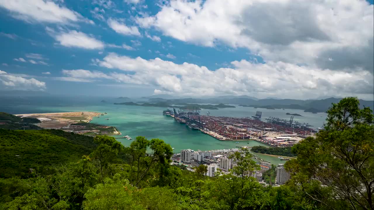 深圳盐田港延时视频素材