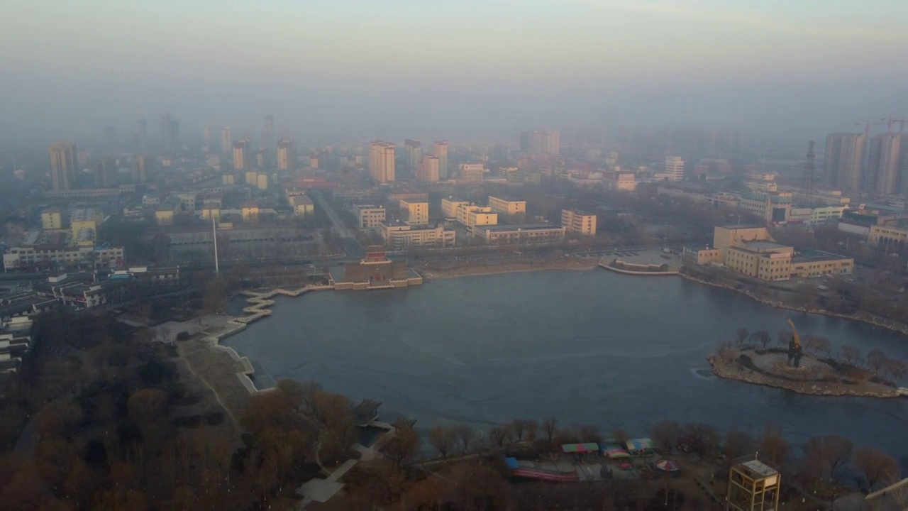 平原县 琵琶湾公园  山东 和谐广场 新世纪购物广场 平安大街视频素材