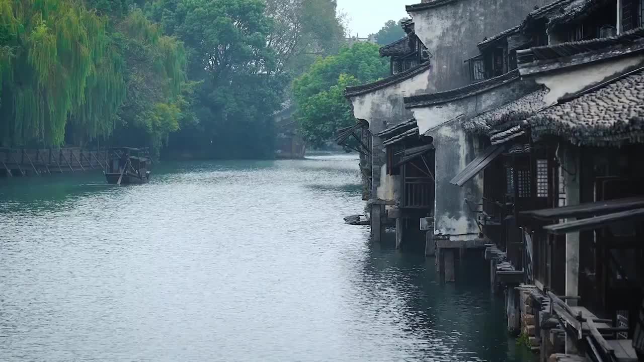 烟雨朦胧小镇古镇宣传片（合集）视频素材