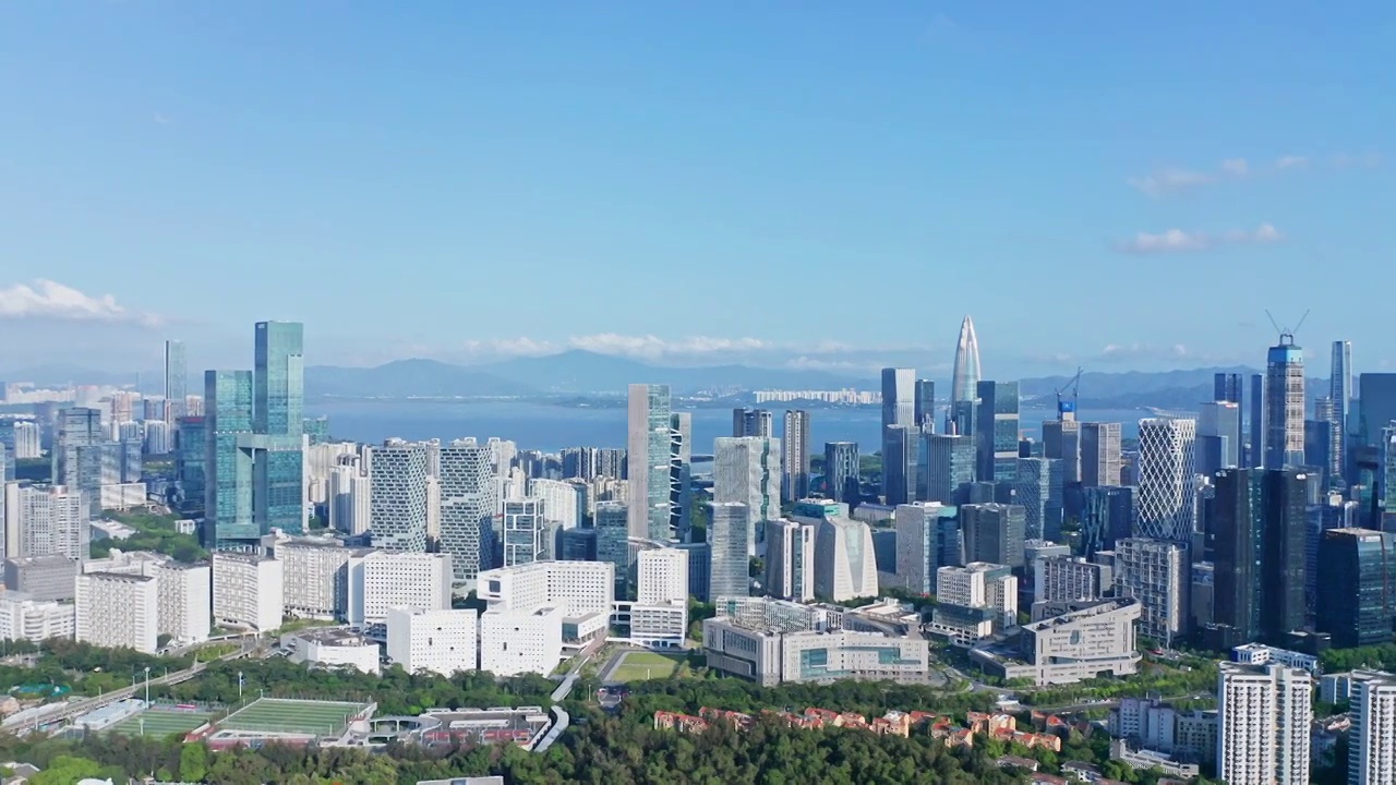 深圳南山粤海街道航拍视频素材