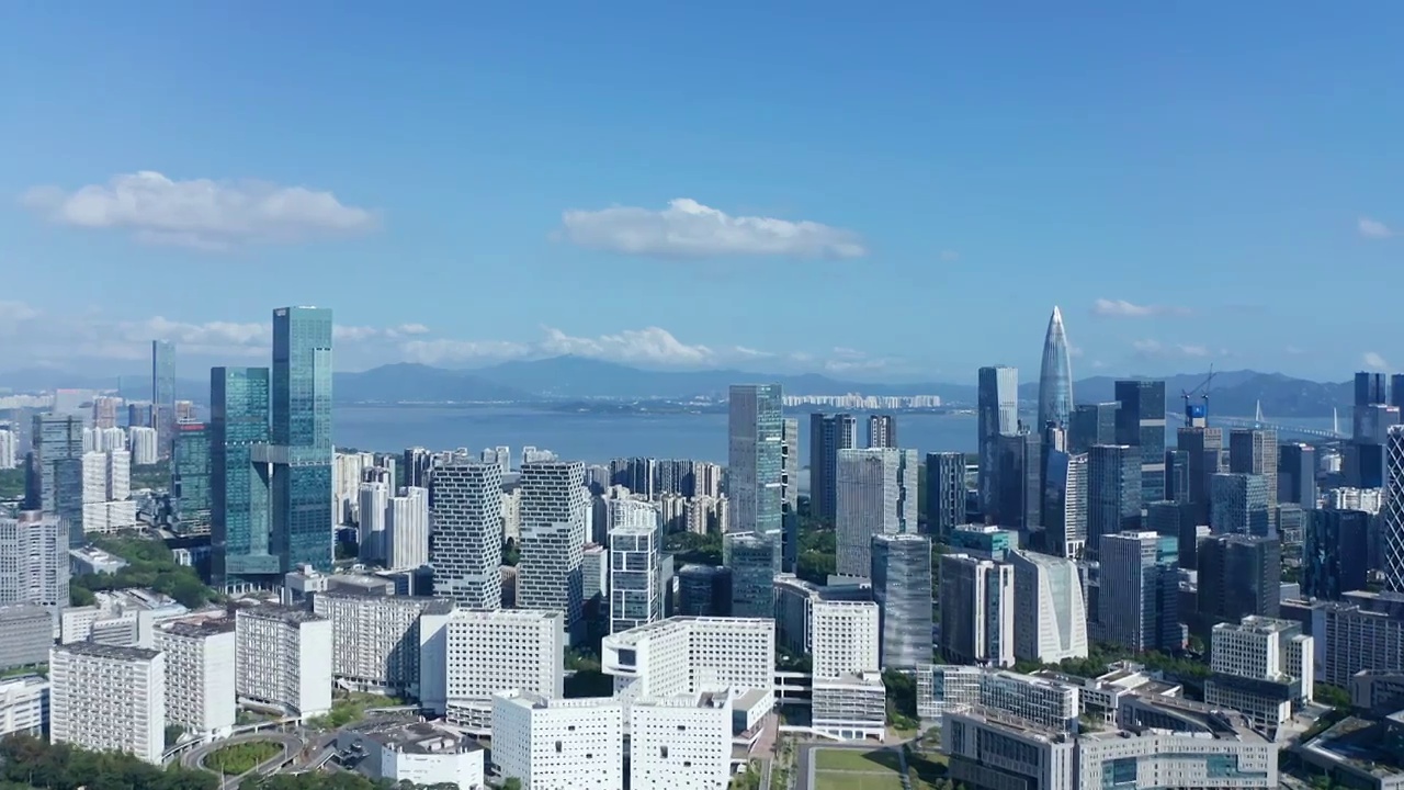 深圳南山粤海街道航拍视频素材