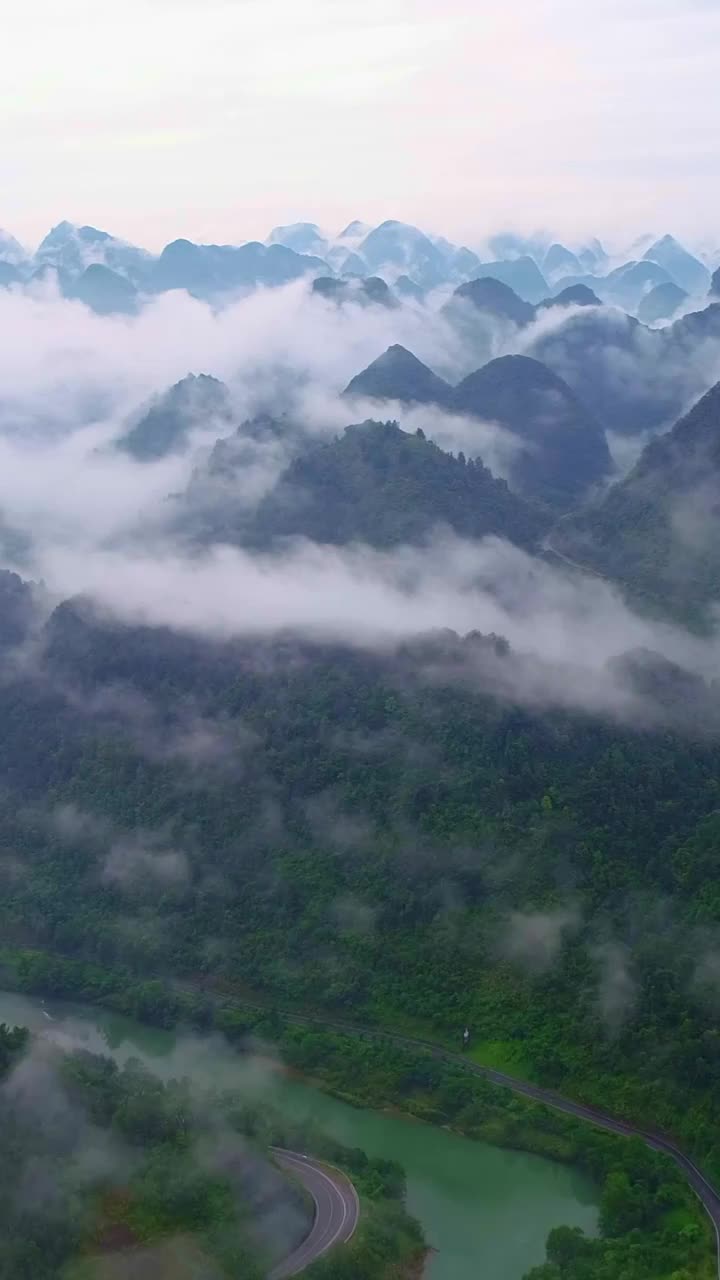 贵州 黔南州 荔波 云雾视频素材